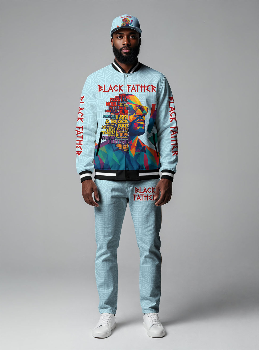 Black Father Afrocentric Baseball Jacket