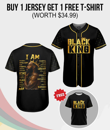 Black King Man Baseball Jersey & T-shirt Bundle