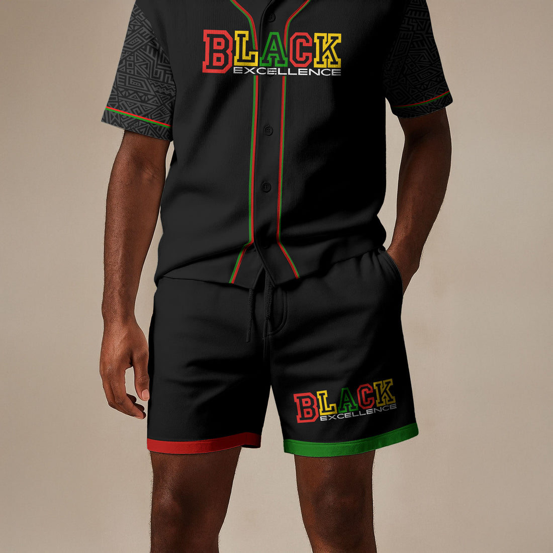 "Blackity" Baseball Jersey & Shorts Set