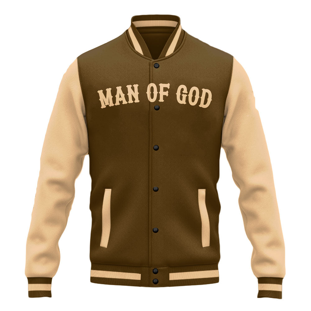 Brown Man Of God Baseball Jacket