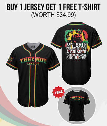 My Skin Color Is Not A Crime Baseball Jersey & T-shirt Bundle
