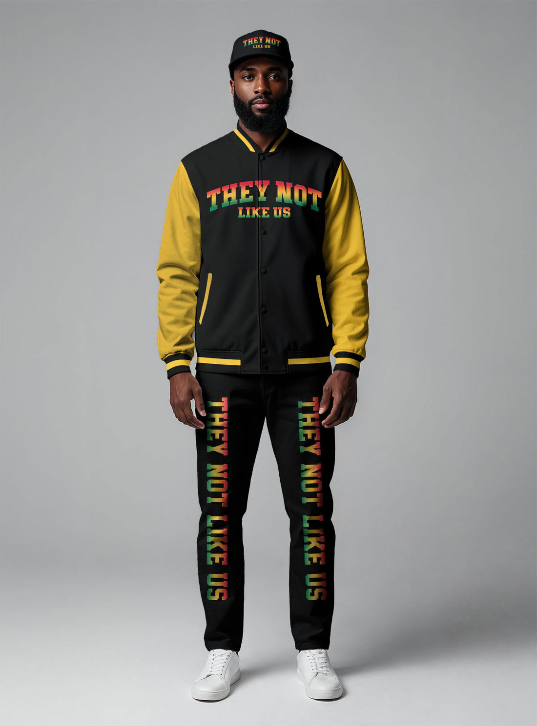 They Not Like Us Baseball Jacket & Hat Bundle