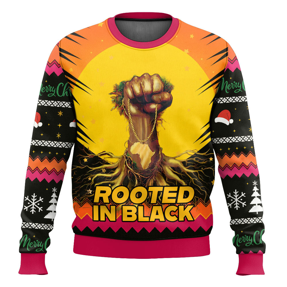 Rooted In Black Ugly Christmas Sweatshirt