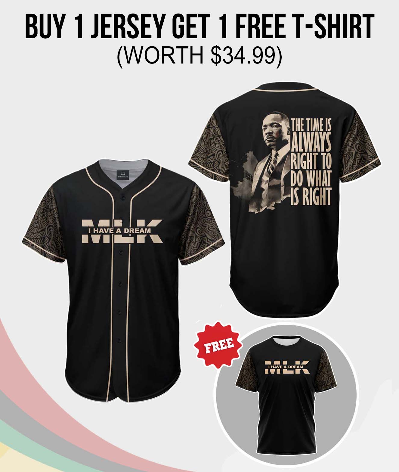 I Have A Dream Baseball Jersey & T-shirt Bundle