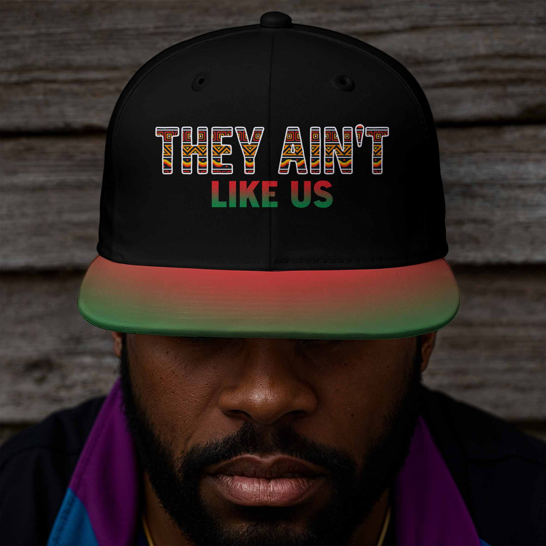 They Ain't Like Us Rooted In Black Snapback Hat