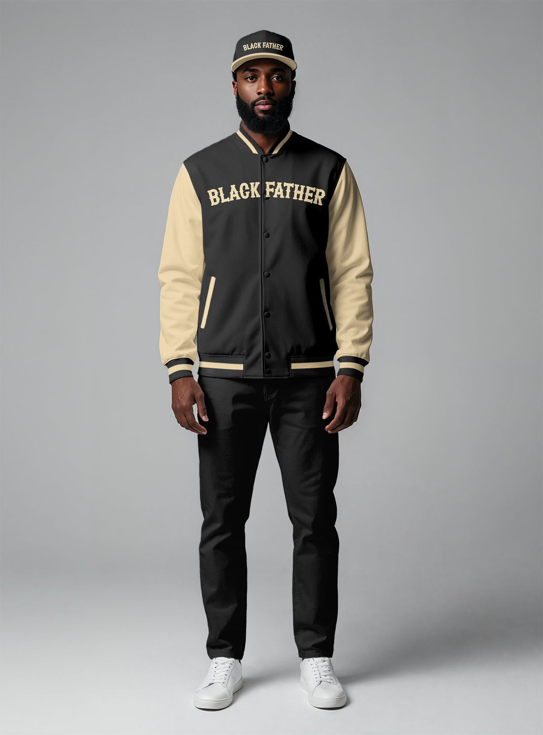 Black Father Leader King Baseball Jacket & Hat Bundle