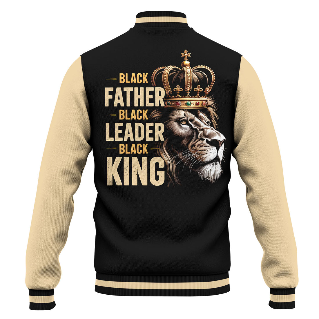 Black Father Leader King Baseball Jacket