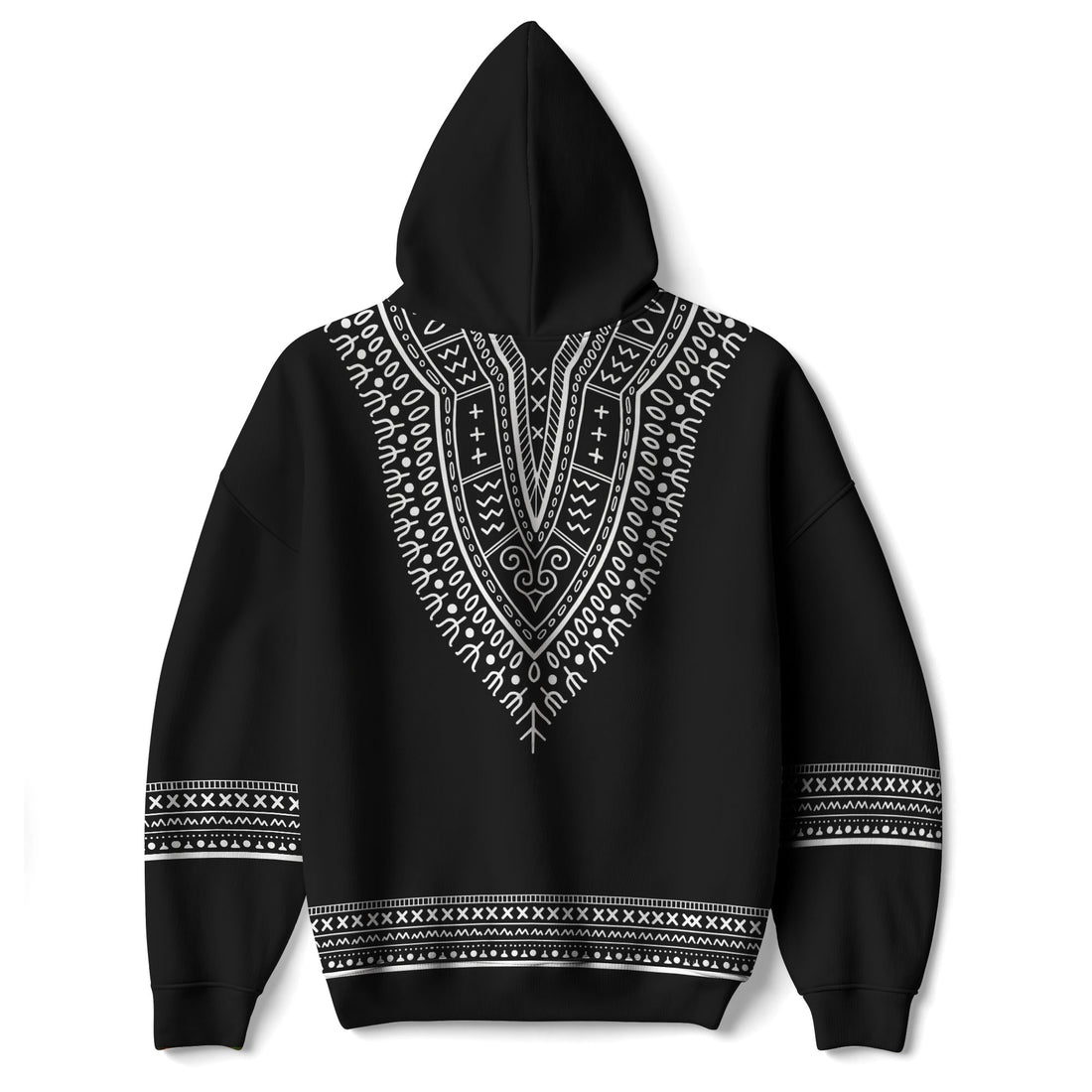 Printed Dashiki Color Black Hoodie