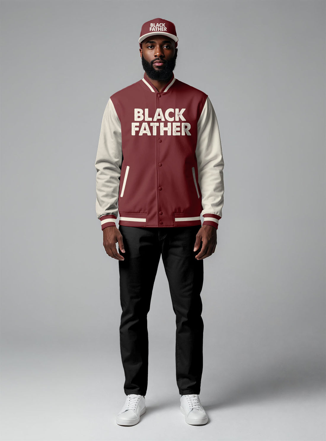 Dope Black Dad Baseball Jacket & Hat Bundle