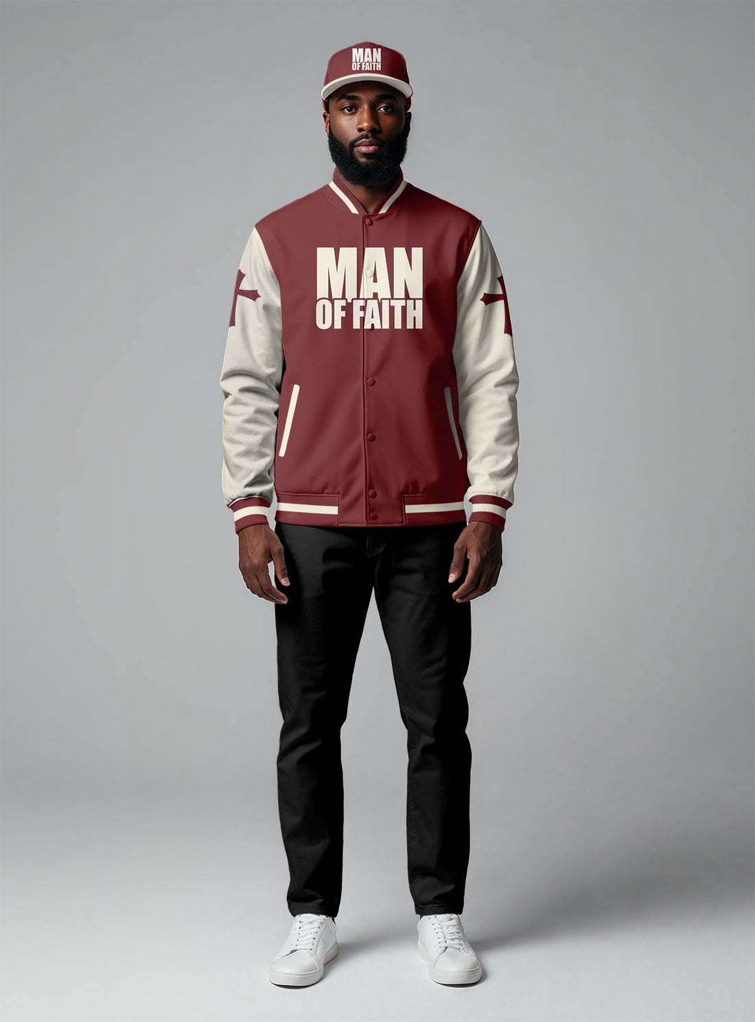 “Walk By Faith” Baseball Jacket & Hat Bundle