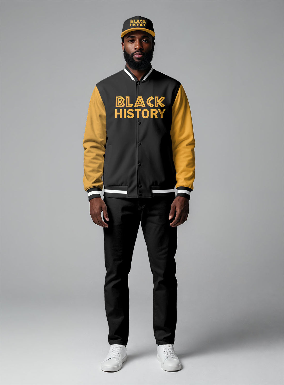Black History Begins Baseball Jacket & Hat Bundle