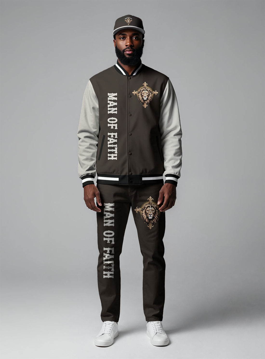 Lion of Faith Baseball Jacket & Hat Bundle