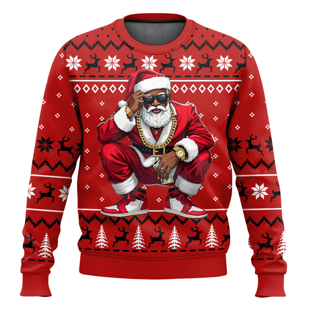 Black Santa Ugly Christmas Sweatshirt