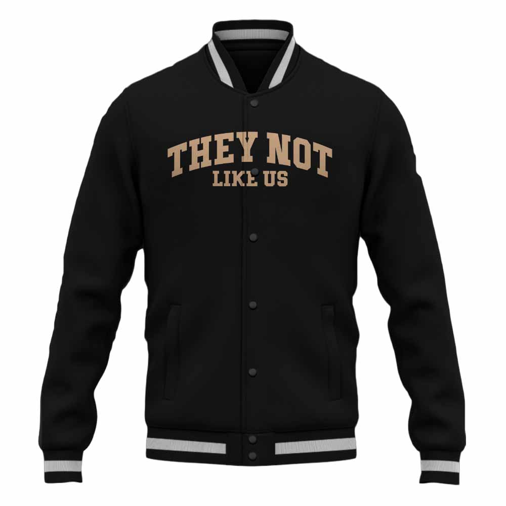 They Not Like Us Black White Baseball Jacket