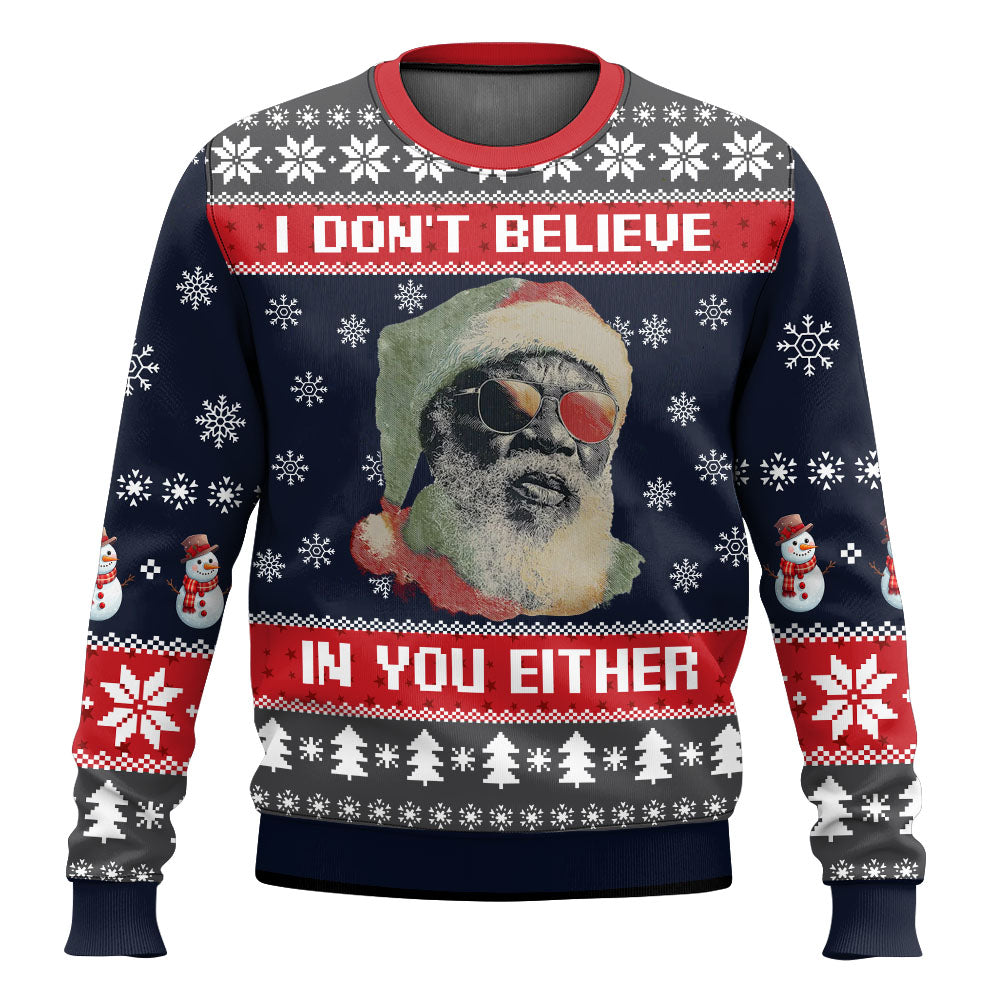 Black Santa African American Holiday Ugly Christmas Sweatshirt