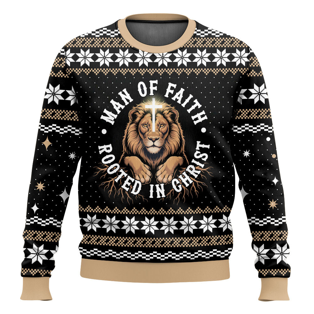 Man Of Faith Ugly Christmas Sweatshirt