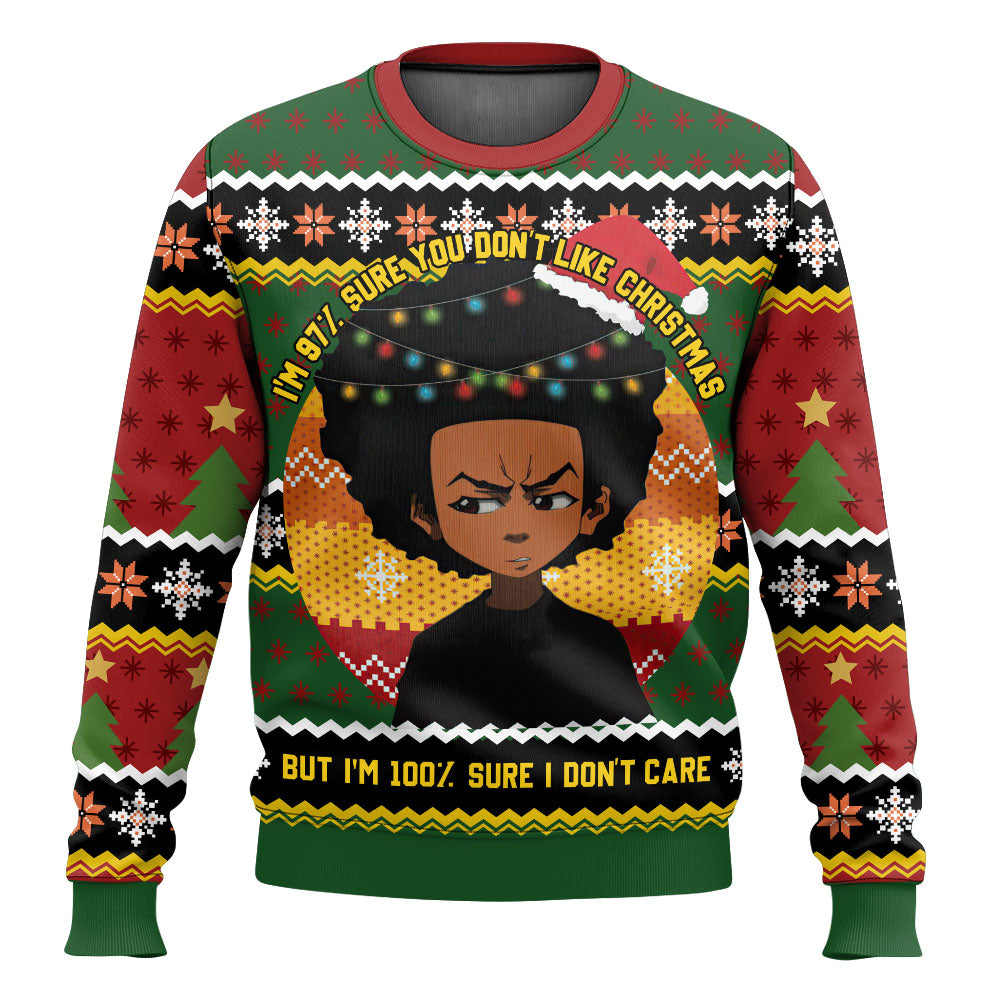 100% Sure I Don't Care Ugly Christmas Sweatshirt