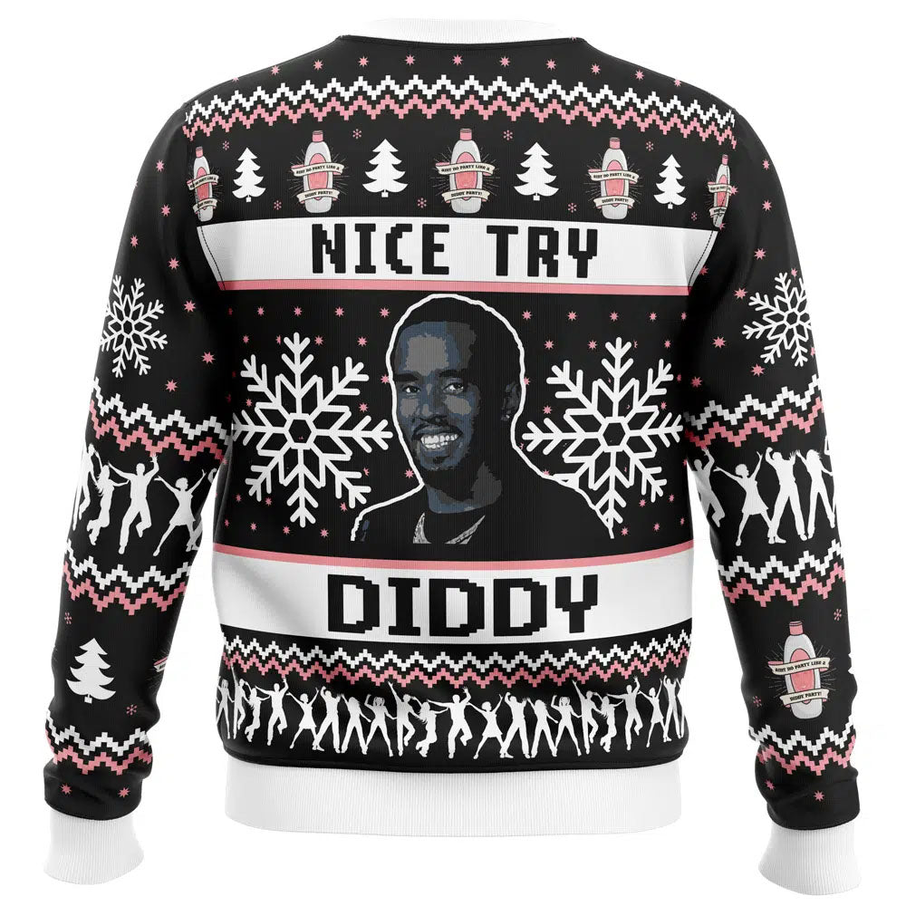 Nice Try Meme Ugly Christmas Sweater