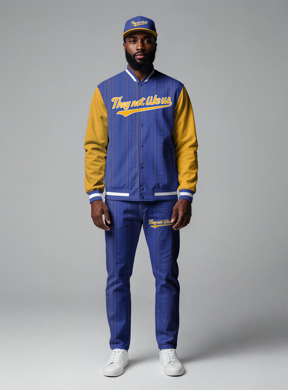 Lightly melanated Hella Black Baseball Jacket