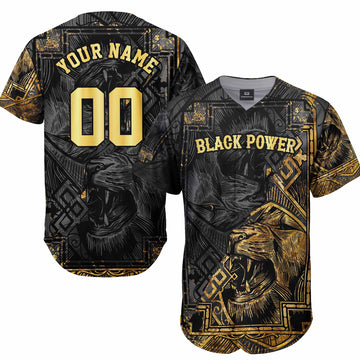 Personalized Black Power Baseball Jersey