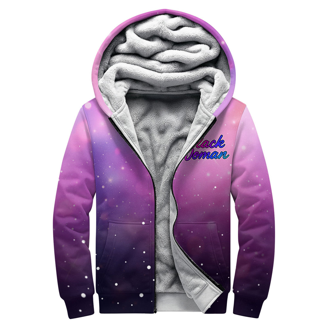 Black Woman Fleece Hoodie