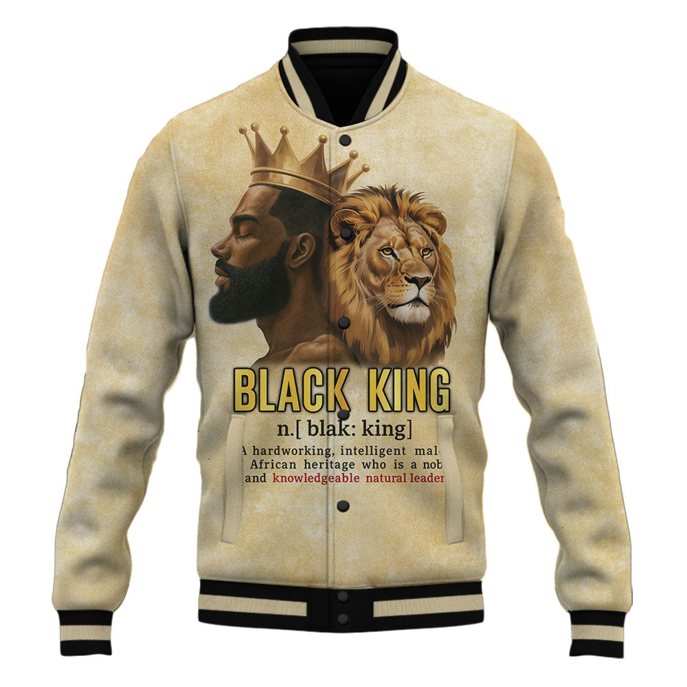 Black King Gold Baseball Jacket