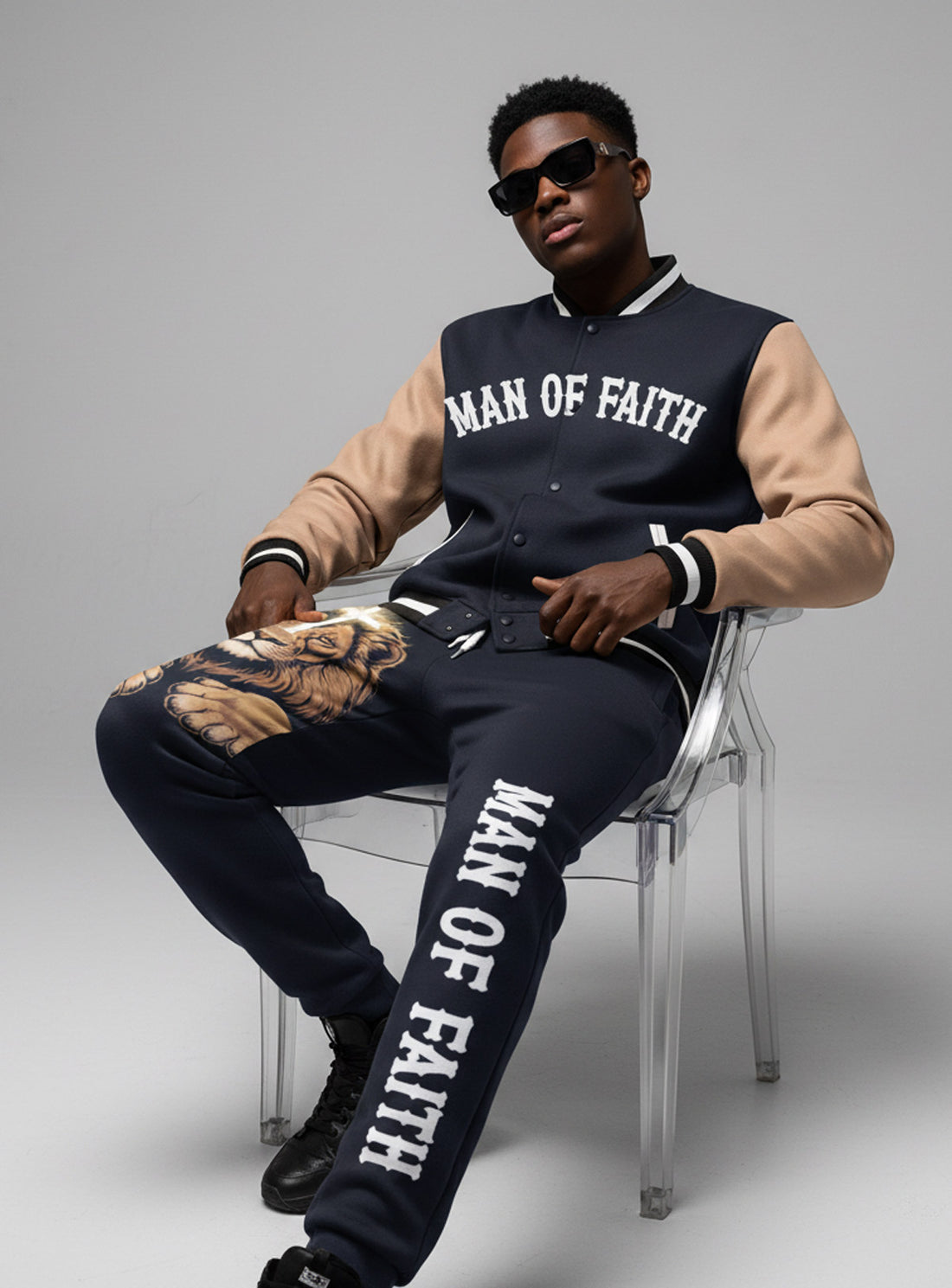 "Man Of Faith" Baseball Jacket & Hat Bundle