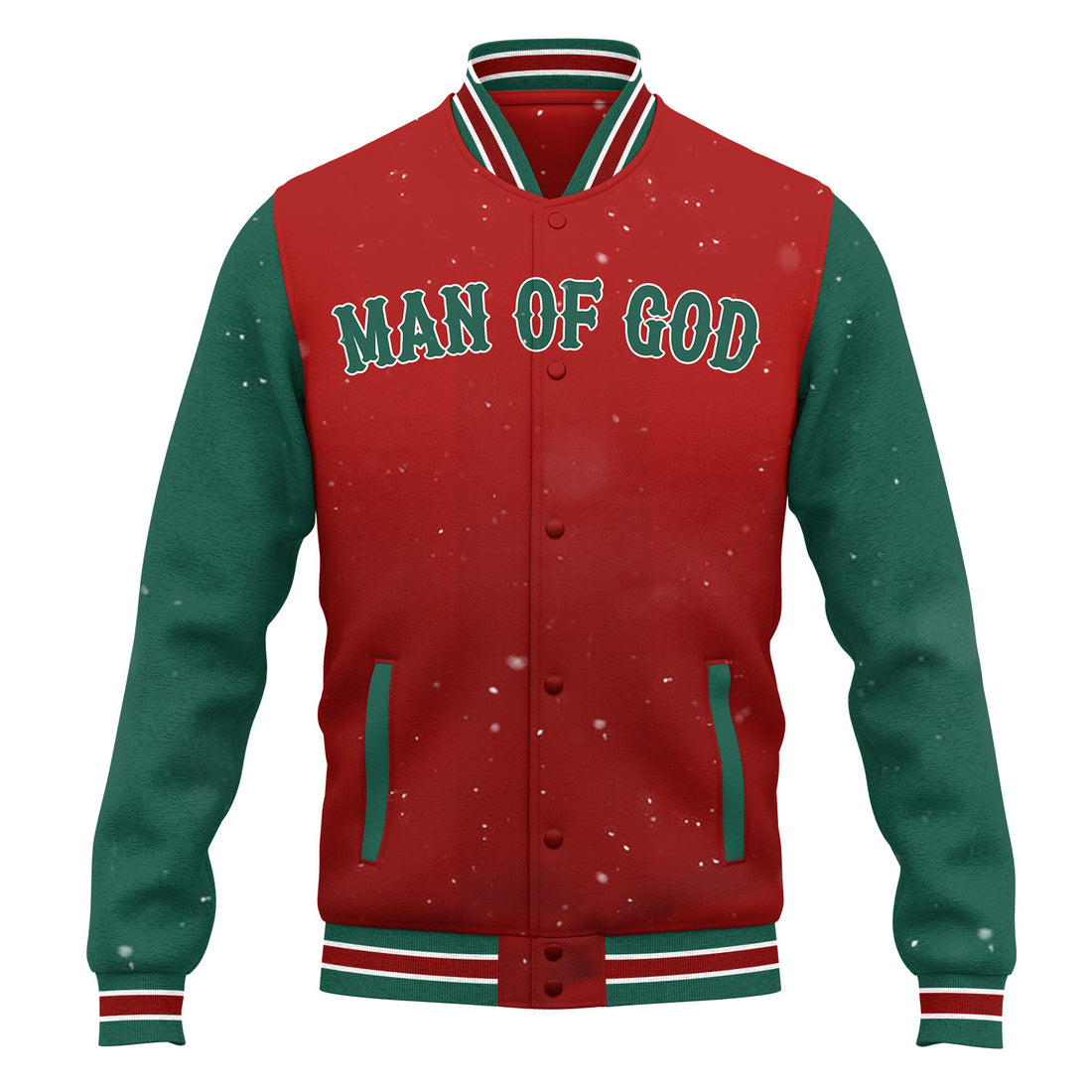 Christmas "Man Of God" Baseball Jacket
