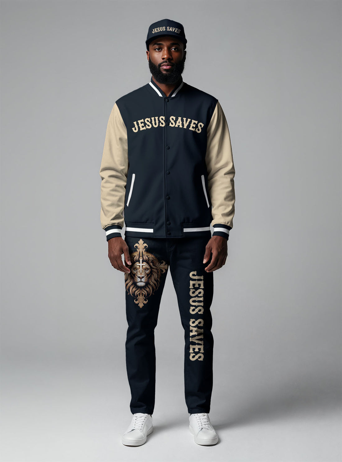 Jesus Saves Baseball Jacket & Hat Bundle