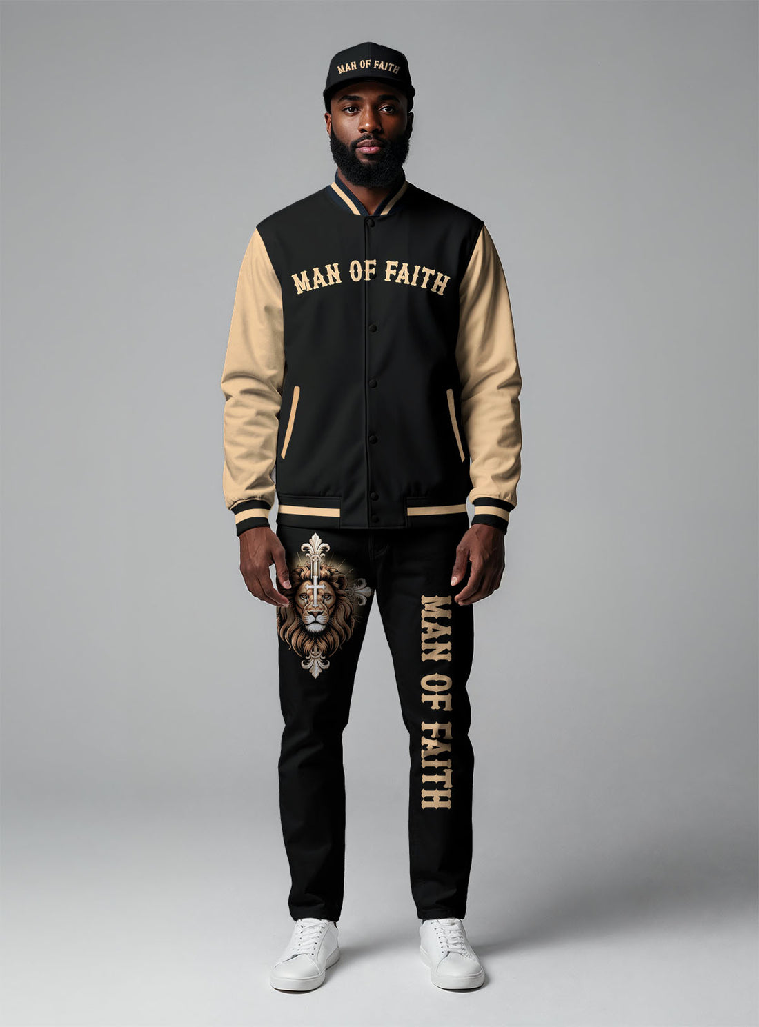 Lion of Faith Baseball Jacket & Hat Bundle