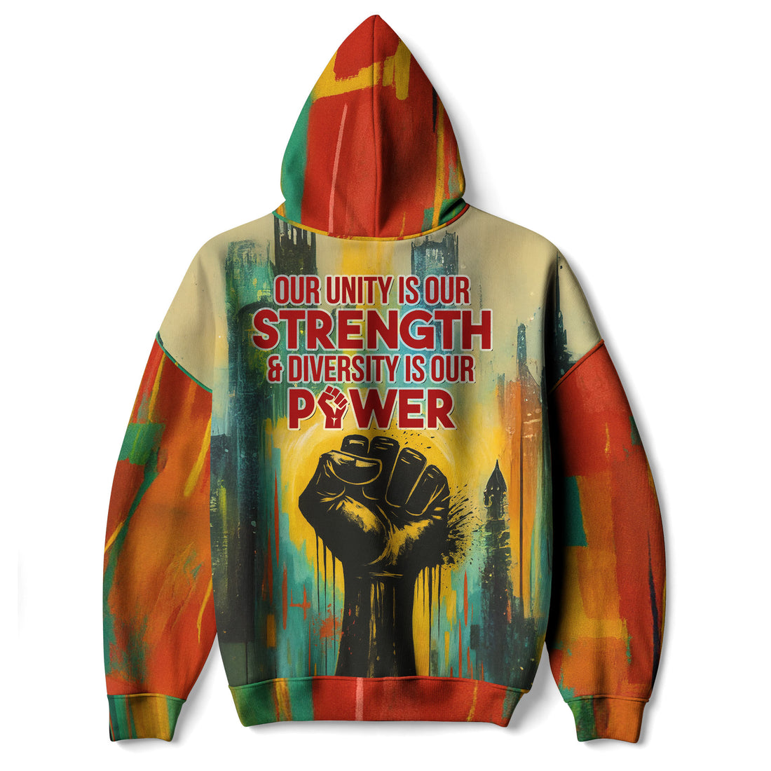 Unity Is Power Brown Black Hoodie V2