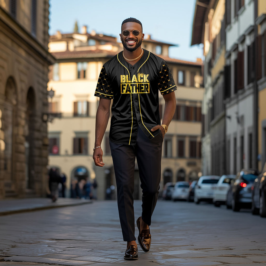 Black Father Black Leader Black King Baseball Jersey