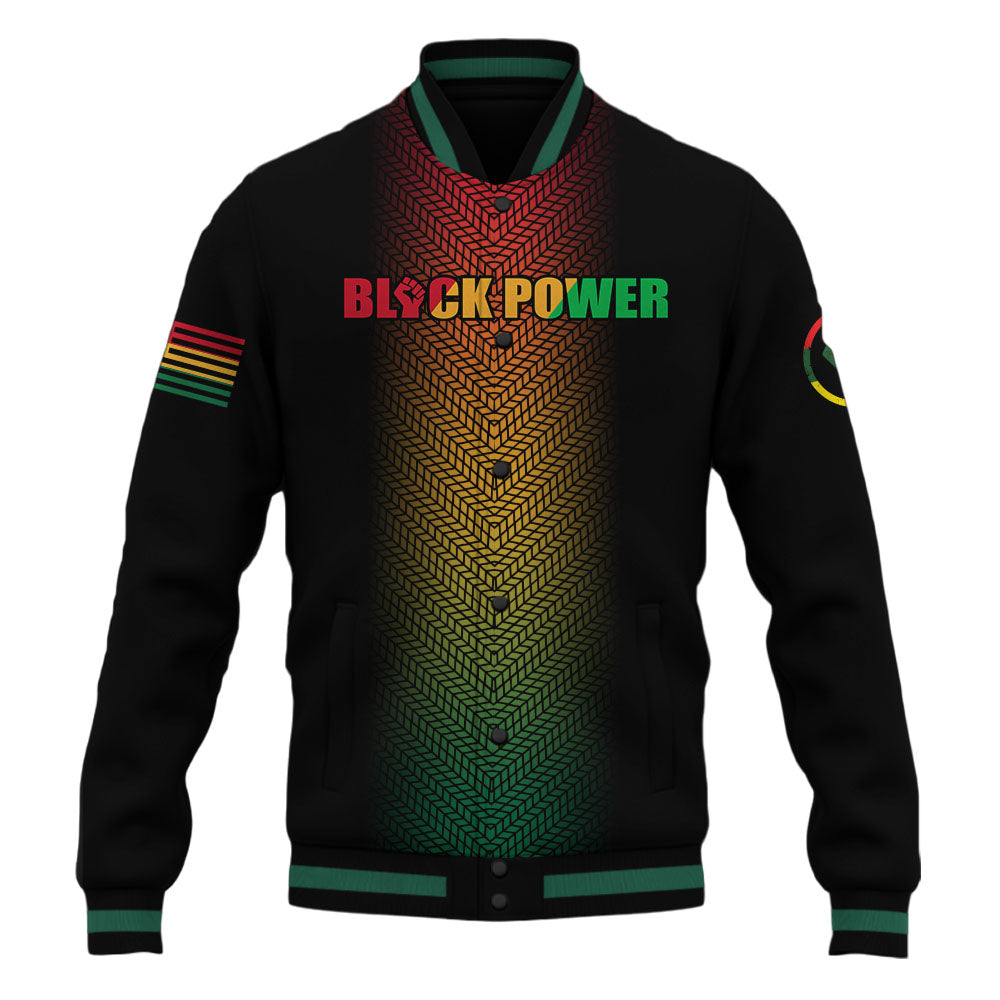 Black Power Baseball Jacket