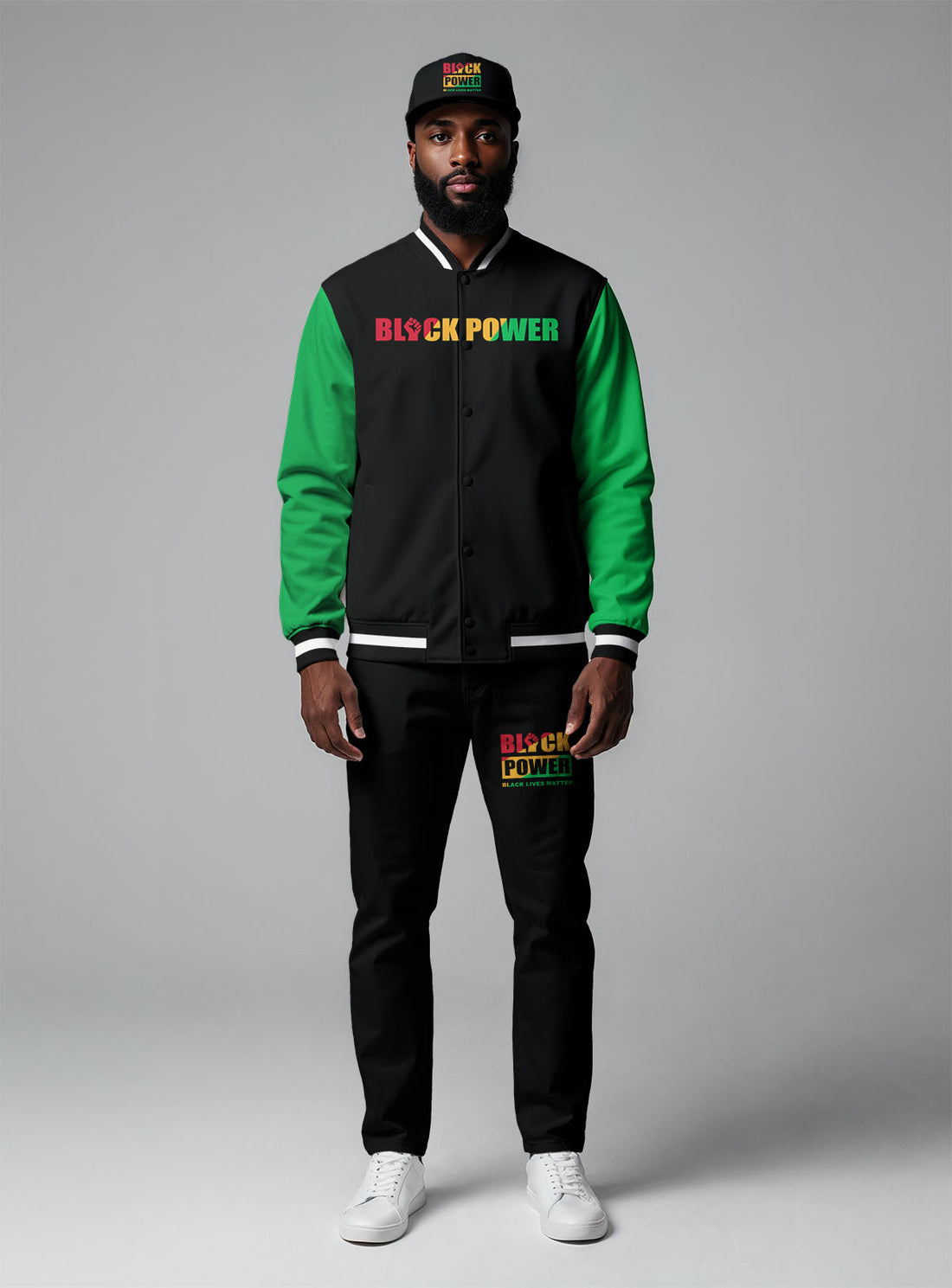 Black Power Baseball Jacket