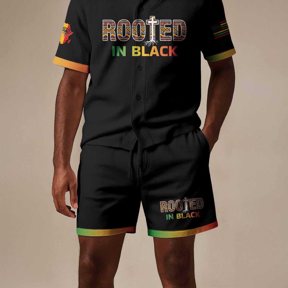 Rooted In Black Shorts