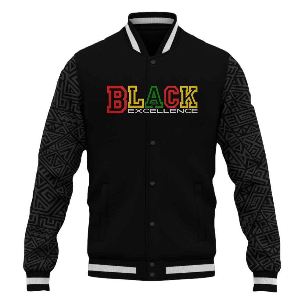 Black Excellence Baseball Jacket