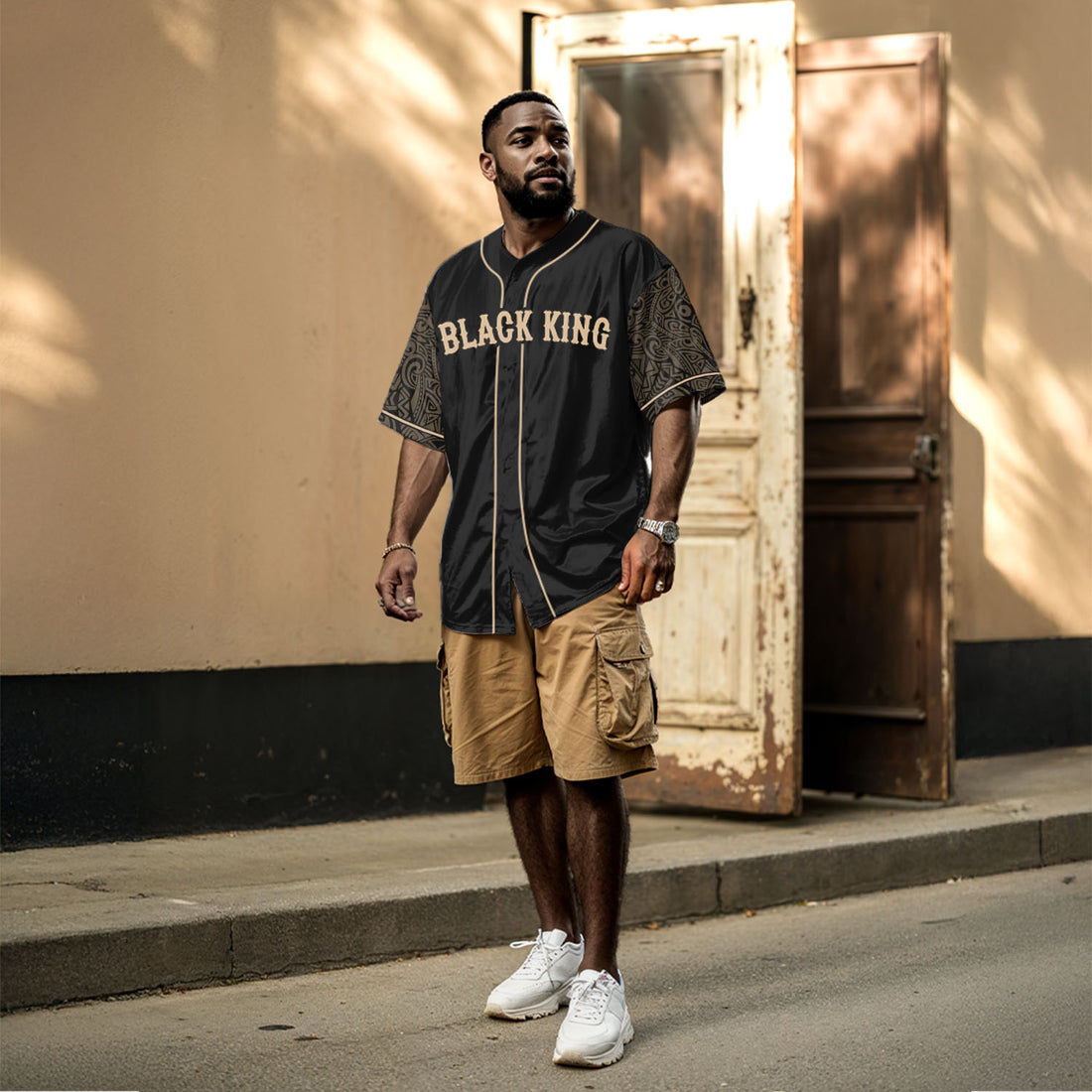 Personalized Black King Baseball Jersey