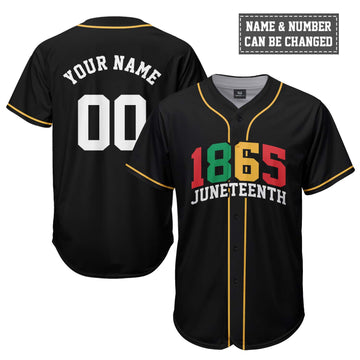 Personalized Juneteenth 1865 Baseball Jersey