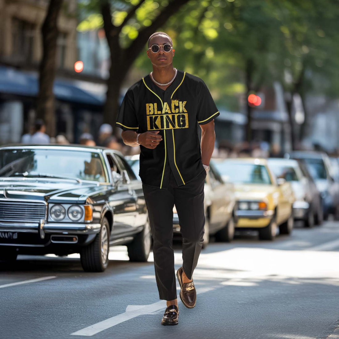 Black King Man Baseball Jersey