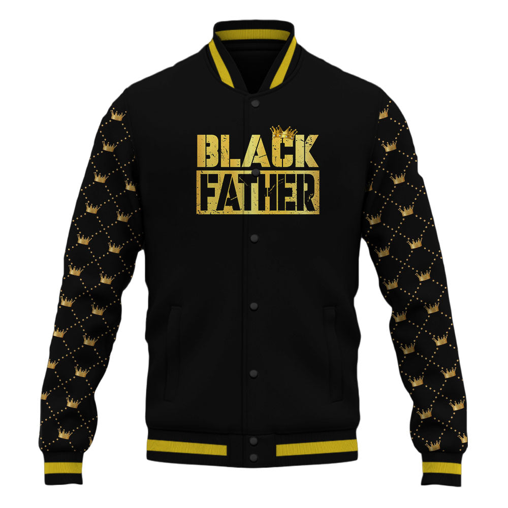 Black Father Black Leader Black King Baseball Jacket