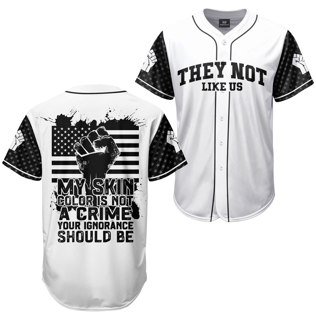 "Black Defiance" Black White Baseball Jersey & Hat Bundle