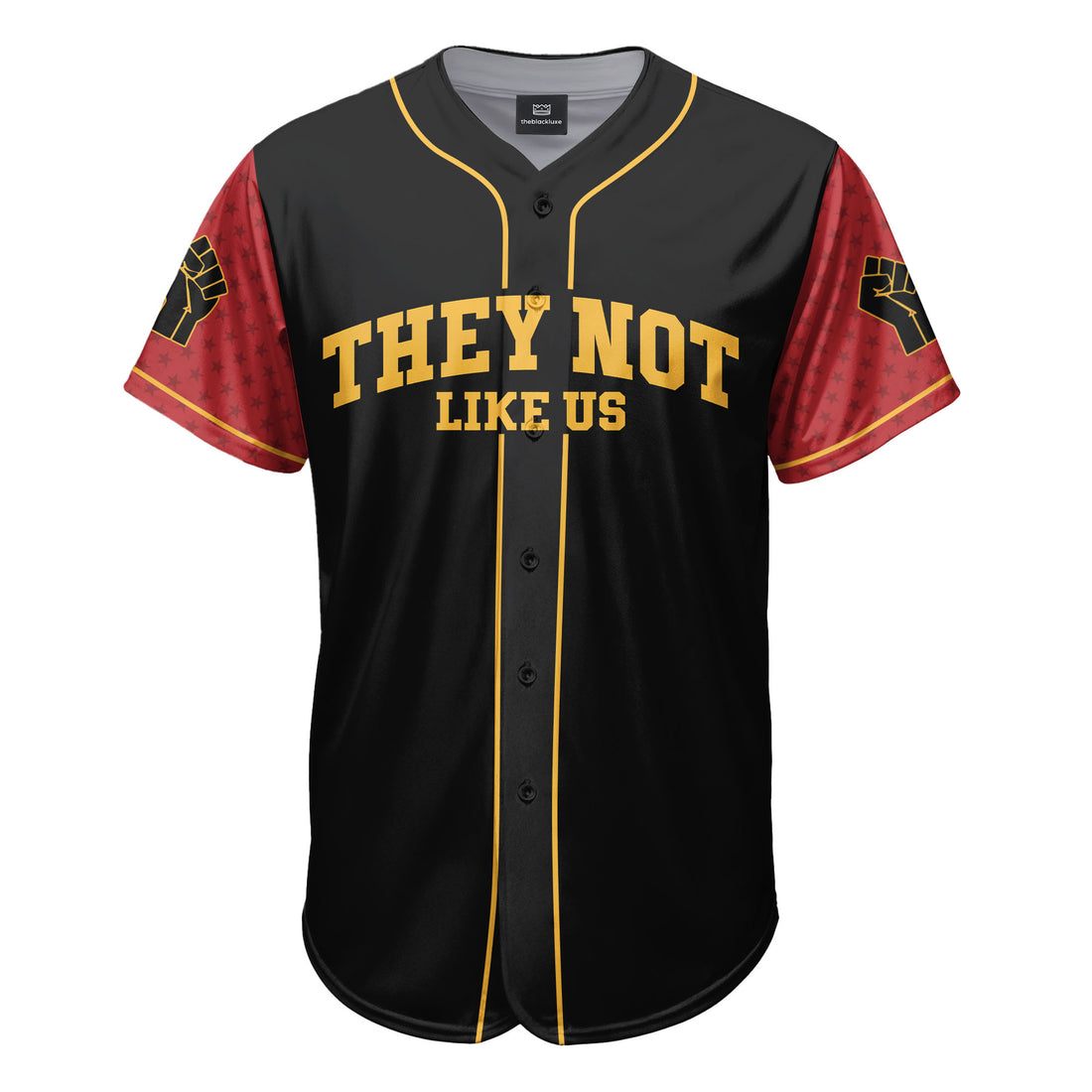 My Skin Color Is Not A Crime Baseball Jersey Red & Gold
