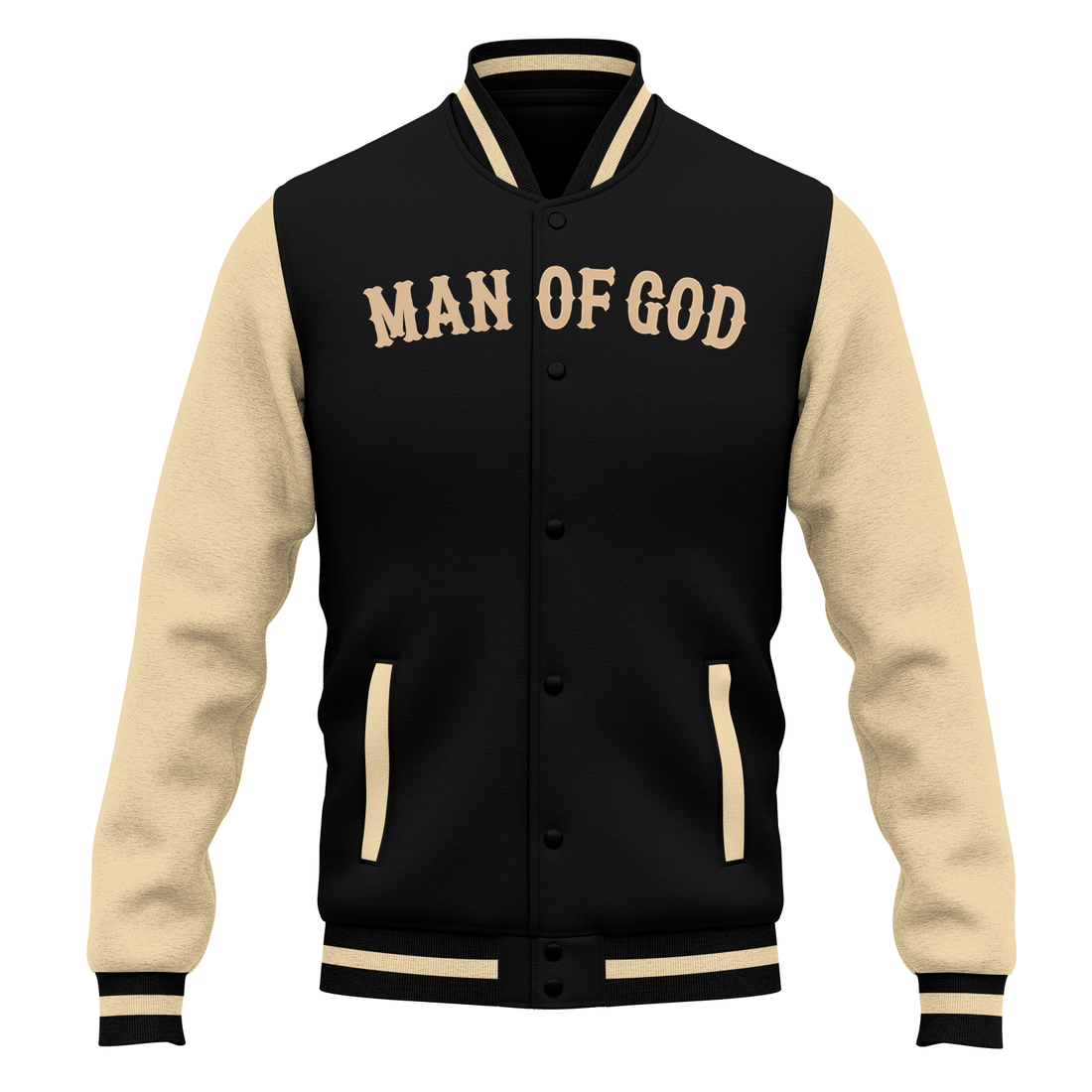 "Man of God" Black Gold Baseball Jacket Christmas Miracle Bundle